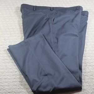 Haggars Men's 38x32 Straight Fit Navy Blue Micro Check Pattern Slacks